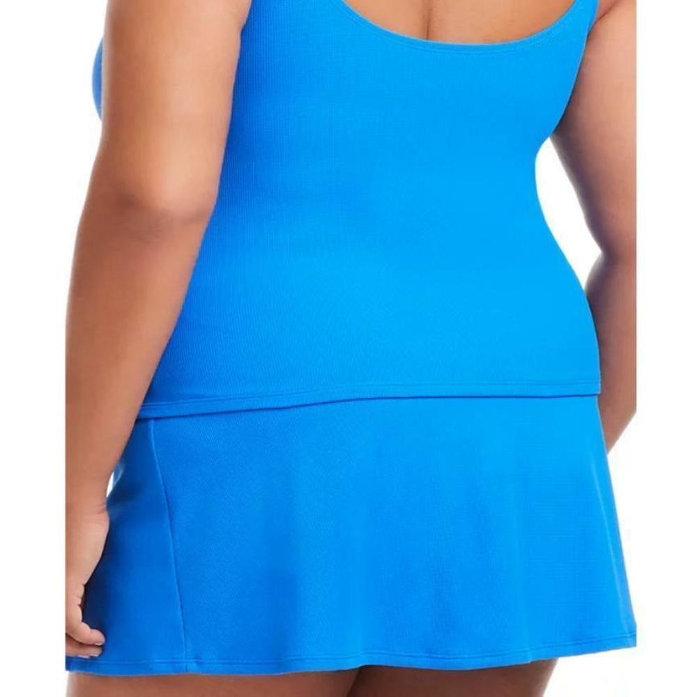 Bleu by Rod Beattie Plus Size Blue Pique Ole Skirted Hipster Bottom 16W - Picture 2 of 3